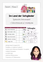 Vorschau - Stundenentwürfe - Im Land der Satzglieder - Stationenarbeit + Unterrichtsstunde zur Umstellprobe - Deckblatt