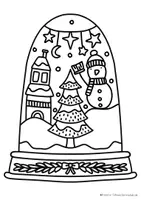 Vorschau - Mal- und Bastelvorlagen - Ausmalbilder Schneekugeln, Weitermalbilder Schneekugeln, Winter, Weihnachten basteln - Seite 1