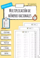 Vista previa - Hojas de trabajo - Multiplicación de números racionales - Prueba - Portada