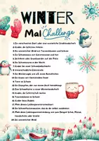 Vorschau - Mal- und Bastelvorlagen - Mal Challenge Winter mit 20 Ideen Bucketlist - Seite 1