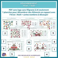 Aperçu - Feuilles d'exercices - DÉNOMBREMENT - Hiver / Noël - version complète - Page de couverture