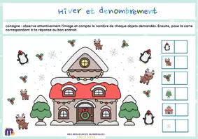 Aperçu - Feuilles d'exercices - DÉNOMBREMENT – Hiver / Noël – OFFERT AVEC LOGO - Page 2