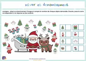 Aperçu - Feuilles d'exercices - DÉNOMBREMENT – Hiver / Noël – OFFERT AVEC LOGO - Page 3