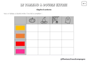 Aperçu - Apprentissages en autonomie - Tableau à double entrée - atelier 2/5 - Page 1