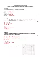 Vorschau - Arbeitsblätter - Klassenabeit - Würfel und Quader (Ao, V, Volumeneinheiten, Schrägbild) + NTA Version - Seite 1