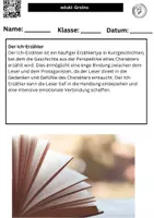 Vorschau - Merkblätter - Erzählertypen in Kurzgeschichten Die Kunst der Perspektive - Seite 1