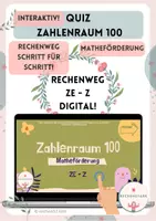 Vorschau - Fördermaterial/Inklusion - Interaktives Quiz Subtraktion ZE - Z im Zahlenraum 100 - Tafelbild - Pdf - Deckblatt