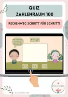 Vorschau - Fördermaterial/Inklusion - Interaktives Quiz Subtraktion ZE - Z im Zahlenraum 100 - Tafelbild - Pdf - Seite 2