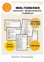 Vorschau - Arbeitsblätter - Checkliste Inhaltsangabe - mit und ohne Stellungnahme - Deckblatt