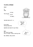 Vorschau - Arbeitsblätter - To write a dialogue: Vorlage - Deckblatt