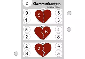 Vorschau - Aufgabenkarten - Klammerkarten zu "Verliebte Zahlen" | Zahlenfreunde - Seite 3