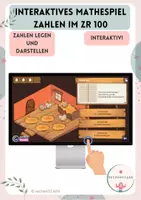 Vorschau - Spiele - Interaktives Mathespiel - Quiz - Zahlenraum 100 - Zahlen legen und darstellen - Dienes Material 🐄🐖🐔 - Seite 1
