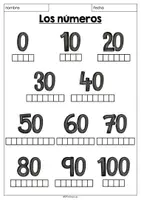 Vorschau - Arbeitsblätter - Los números - Arbeitsblatt 2 (Zehner von 0 - 100) - Seite 2