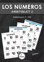 Vorschau - Arbeitsblätter - Los números - Arbeitsblatt 2 (Zehner von 0 - 100) - Deckblatt