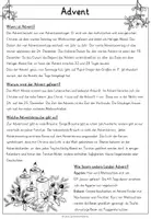 Vorschau - Arbeitsblätter - "Advent" - Lesetext mit Fragen und Lösungen - Seite 1