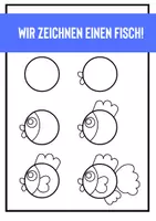 Vorschau - Arbeitsblätter - Schritt für Schritt - Wir zeichnen einen Fisch! - Seite 1