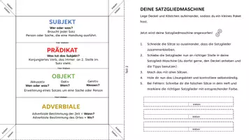 Vorschau - Mal- und Bastelvorlagen - Satzgliedmaschine - Satzglieder richtig zuordnen - Seite 1