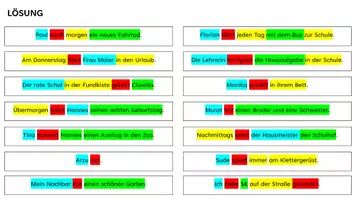 Vorschau - Mal- und Bastelvorlagen - Satzgliedmaschine - Satzglieder richtig zuordnen - Seite 3