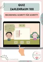 Vorschau - Fördermaterial/Inklusion - Interaktives Quiz⭐Subtraktion ZE - ZE mit ZÜ im Zahlenraum 100 - Tafelbild Pdf Einführung - Seite 3