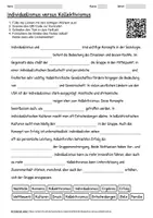 Vorschau - Arbeitsblätter - Arbeitsblatt "Individualismus versus Kollektivismus" + interaktive Lösung & MP3 + - Deckblatt