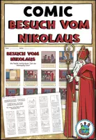 Vorschau - Arbeitsblätter - Comic Geschichte "Besuch vom Nikolaus" Advent - DaZ / DaF / Deutsch / KBW - Deckblatt