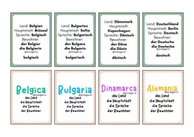 Vista previa - Tarjetas / Manipulativos - Europäische Länder. Países de Europa en alemán. - Portada