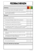 Vorschau - Arbeitsblätter - Gedichtanalyse (Feedbackbogen) - Seite 1