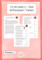 Vorschau - Arbeitsblätter - Fit im Lesen: "Im Herbst" Leseverständnis - Deckblatt