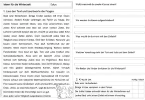 Vorschau - Arbeitsblätter - Leseverstehen | Winter | Textverständnis | Lesetraining | Lesen und verstehen - Seite 2