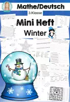 Vorschau - Arbeitsblätter - Winter Miniheft Klasse 3 | Winter Mathematik & Deutsch Grundschule - Deckblatt