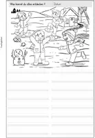 Vorschau - Arbeitsblätter - Wimmelbild | Winter | Schreiben - Seite 1