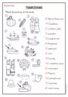 Vista previa - Hojas de trabajo - Thanksgiving - ejercicio de vocabulario (inglés) - página 3