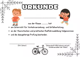 Vorschau - Anderer Materialtyp - Urkunde - Fahrradführerschein - Deckblatt