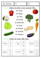 Vorschau - Arbeitsblätter - das Gemüse - Wortkarten und Wortschatzarbeit - Seite 1