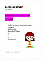 Vorschau - Merkblätter - Rechtschreibregeln kurz erklärt - Deckblatt