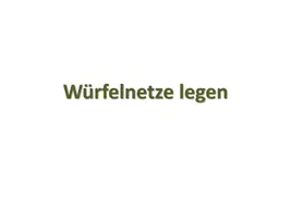 Vorschau - Interaktives Material - Material zum legen von Würfelnetzen - Deckblatt