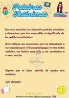 Vista previa - Unidades / Secuencias / Situaciones de Aprendizaje - Palabras antónimas - Portada