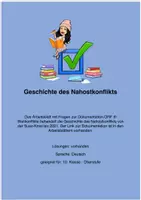 Vorschau - Arbeitsblätter - Arbeitsblatt zur Dokumentation über den Nahostkonflikt (Suez-Krise, 6-Tage Krieg etc.) - Deckblatt