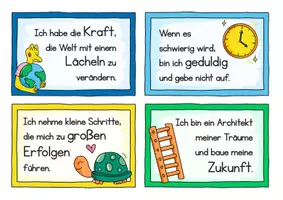 Vorschau - Poster - Mutmacher to go Kärtchen - Positiv Mindset 🌱☀️ Mutmacher Karten - Seite 1