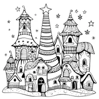 Vorschau - Mal- und Bastelvorlagen - Gemeinschaftsbild im Stil von Hundertwasser 25 Teile - Seite 1