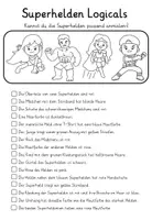 Vorschau - Arbeitsblätter - Superhelden Logicals (sinnentnehmendes Lesen) --> Leserätsel / Lesespaß - Seite 3