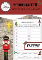 Vorschau - Arbeitsblätter - Weihnachten - Sortieren nach dem ABC Freebie - Deckblatt
