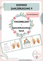 Vorschau - Spiele - Domino Fingerbilder - Zahlzerlegungshaus - Zahlzerlegung 9 - Matheförderung - Deckblatt