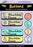 Vorschau - Bildkarten - Buttons - Waschbär für die Waschbärklasse - Deckblatt