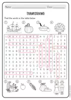 Vista previa - Juegos / Gamificación - Thanksgiving word search (inglés) - página 3