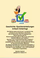 Vorschau - Arbeitsblätter - Einführung in die Geschichtswissenschaft: Quellen und Epochen - Deckblatt