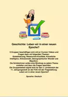 Vorschau - Arbeitsblätter - Gruppenarbeit zum Thema "Leben wir in einer neuen Epoche" - Deckblatt