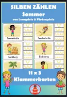 Vorschau - Stationenlernen - Silben schwingen Sommer - Klammerkarten - Deckblatt