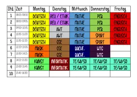 Vorschau - Lehrpläne/Lehrermaterial - 11 Stundenplan Kärtchen - Seite 1