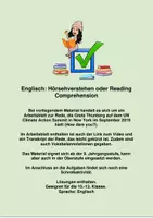 Vorschau - Arbeitsblätter - Hörsehverstehen oder RC - Speech Greta Thunberg - Deckblatt